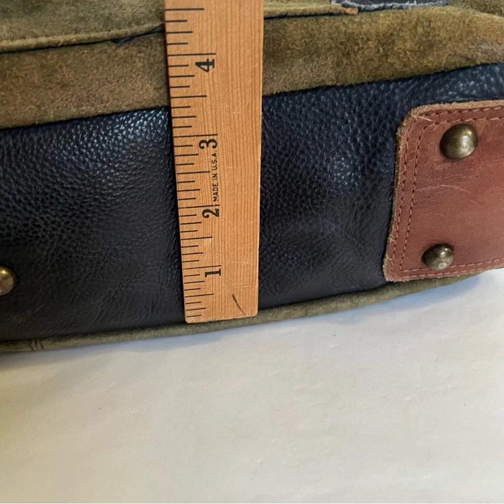 Amsterdam Heritage Olive & Camel Suede Leather Men's Messenger Bag / Briefcase
